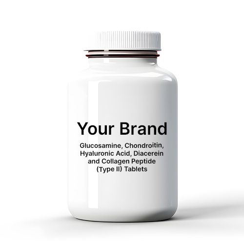 Glucosamine, Chondroitin, Hyaluronic Acid, Diacerein and Collagen Peptide (Type-II) Tablets