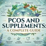 PCOS and Supplements A Complete Guide - make image of this title and unique background